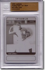 2002 Jose Lopez Rookie Printing Press Plate BGS RC 1/1