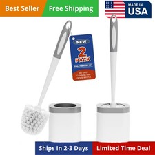 Bath  Toilet Bowl Scrubber Brush w/Comfort Handle, 2 Pack, w/Hang Hole....