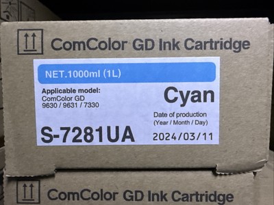 ComColor GD Ink Genuine S-7281UA Cyan Riso Comcolor GD9630/9631/7330 Genuine.