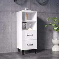Kompaktes Sideboard Hochglanzweiß 34,5X34X90 Cm Holzwerkstoff