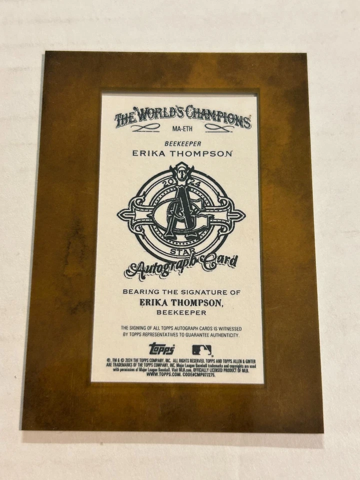 2024 TOPPS ALLEN & GINTER ERIKA THOMPSON MINI ENMARCADO EN TARJETA AUTOMÁTICA SP KS1 Foto 2 de 2