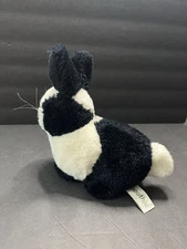 Smoothie By Russ Berrie  6" Black And White Bunny Rabbit Toy Vintage Plush