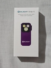 Olight Oclip Pro Purple Clip on Flashlight, Floodlight Spotlight/Red Light, 500L