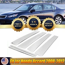 Pillar Post for 2008~2012 Honda Accord Door Window Trim Cover Panel Strips 6pcs