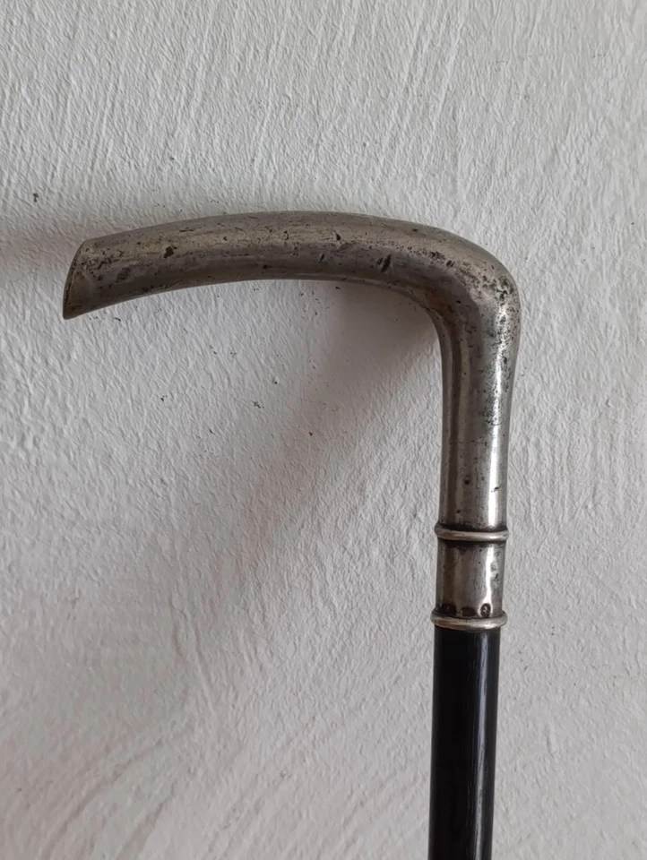 Ancienne Cannes Pommeau Argent Massif 91 cm - Photo 2/4