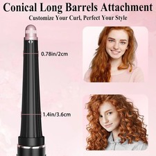 1pc Conical Long Barrel Curling Iron 0.78-1.4 Inch HD435/430 Two Way Curl Styler