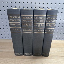 Abraham Lincoln The War Years By Carl Sandburg 4 Vol. Set 1939 Civil War-HC~