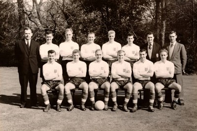 The England football team captained by Billy Wright prior to their - Old Photo