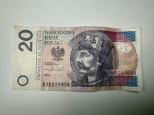 Poland 20 Zlotych 2016 Very Good Condition Circulated Banknote Paper Currency