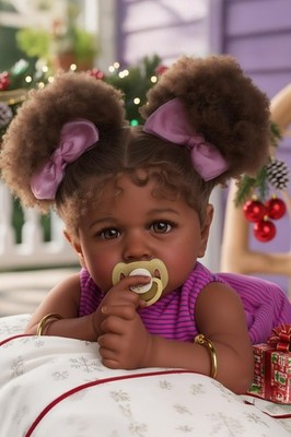 Reborn Baby Dolls Black - 22 Inch Lifelike Soft Body Realistic-Newborn Baby D...