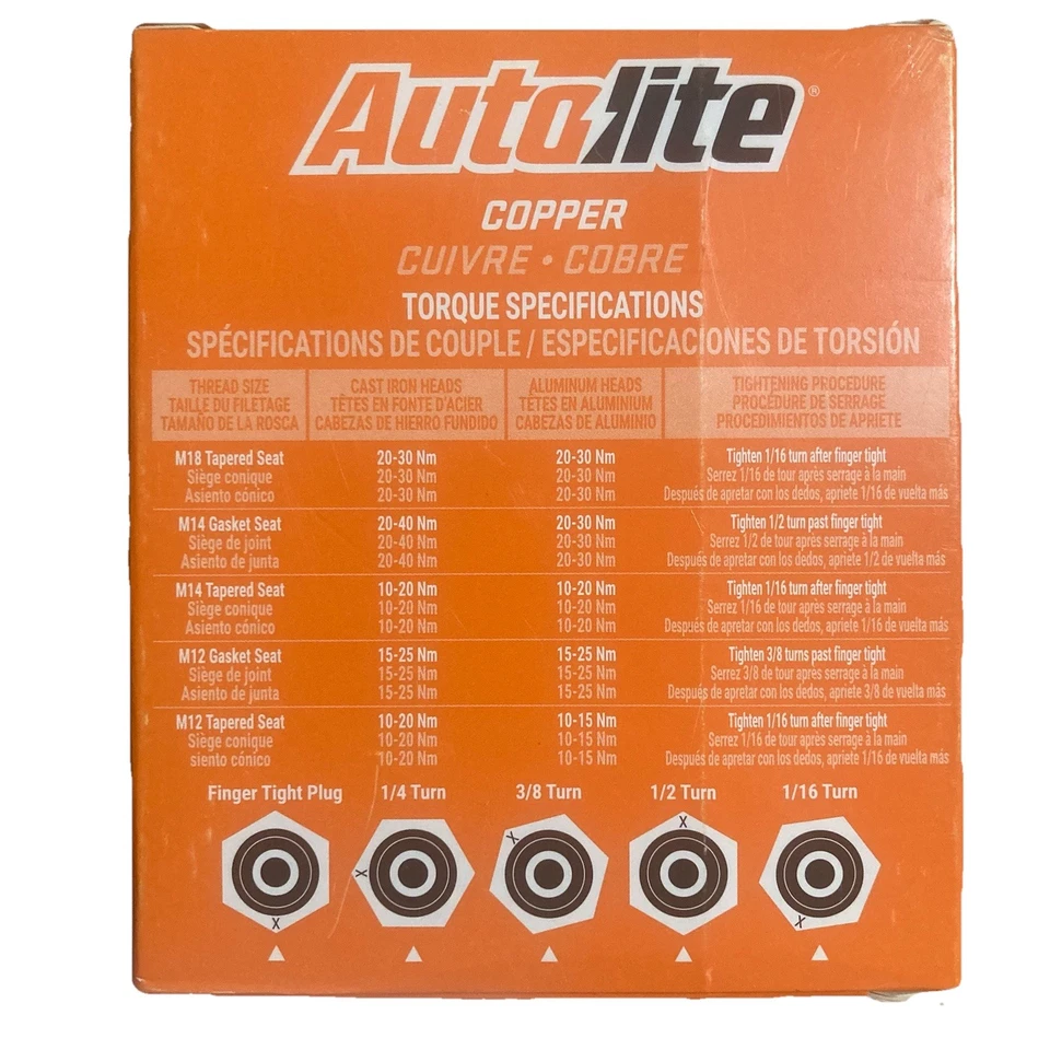 Juego de 4 nuevas bujías de resistencia de cobre Autolite 386 para Checker Marathon 1964 Foto 4 de 4