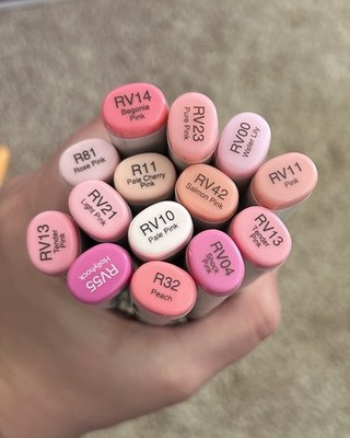 20 Copic Markers Shades Of Pink Melon Blush Gently Used