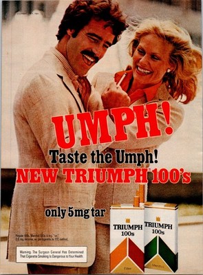 CIG   TRIUMPH Cigarette print ad   1970s 80s ''Umph!'' BA.32