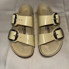 Birkenstock Natural Leather Patent  High Shine Butter Women’s size 36- US Size 5