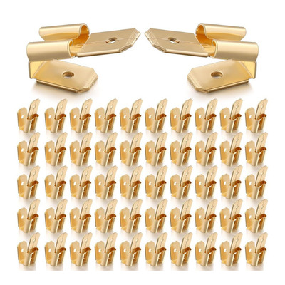 Gold Dual Spade Schnelltrennklemmen 25 Stück 6,35 mm Crimpverbinder