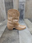 Vintage 7” Frankoma Pottery Cowboy Boot Wall Pocket Vase Tan #133 Western