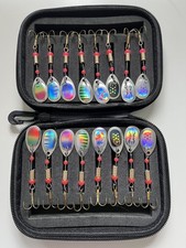 16x spinners + lure case |  16pc Trout Fishing Set  Perch Pike Salmon Predator