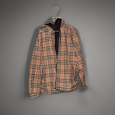 Burberry Windbreaker Jacket Reversible Large Gently Used Excellent