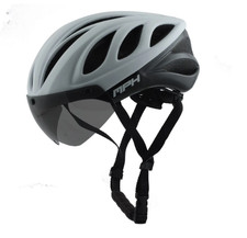 CASCO BICI MPH VISION BIANCO OPACO / NERO LUCIDO TAGLIA M L - VISIERA CALAMITATA