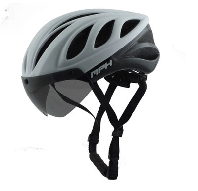 FAHRRADHELM MPH VISION WEISS MATT / SCHWARZ GLÄNZEND GRÖSSE M L - MAGNETVISIER