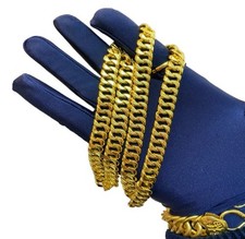 Pure Yellow Gold Unbound Cuban Style Casual Necklace