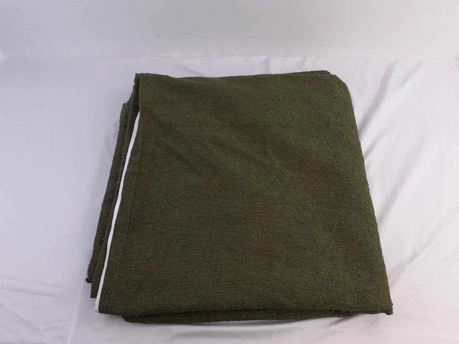 M&S Home Curtain Khaki Green Boucle 216cm x 229cm Eyelet New