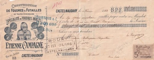 28.50 francs - bank cheque receipt - construction of thunderbolts & cash