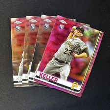 2019 Topps Chrome Mitch Keller RC Pink Refractor + Base #48 Lot - Pirates
