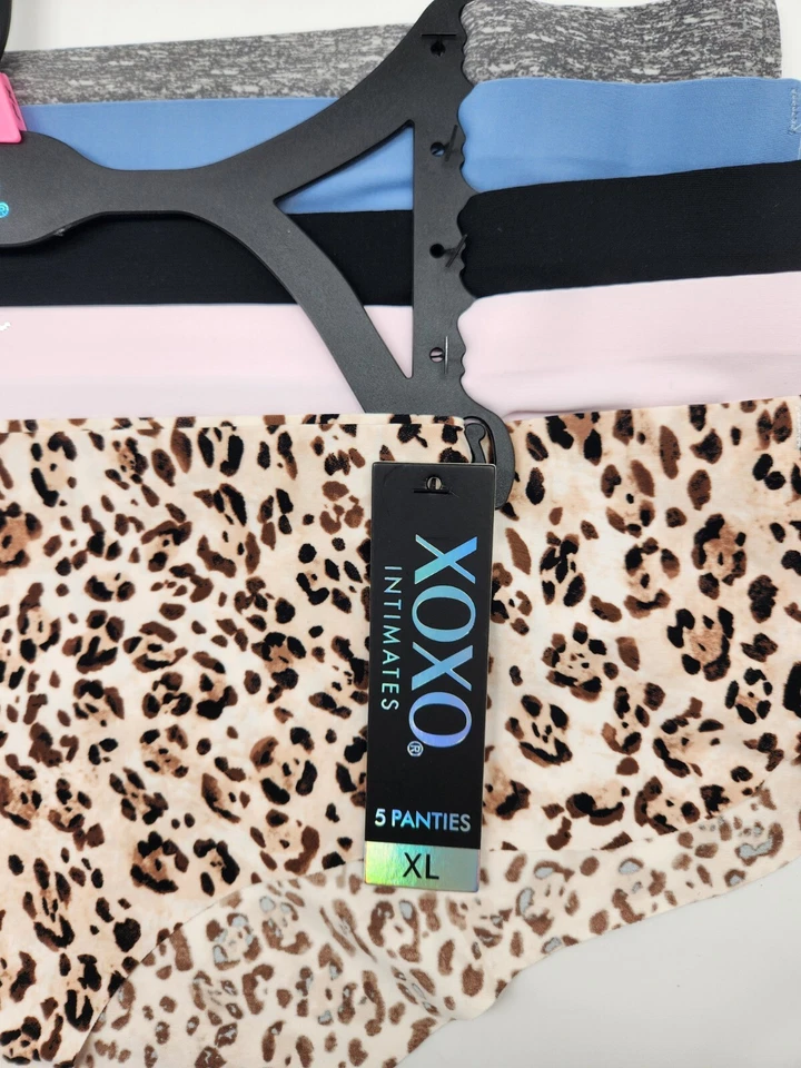 XOXO 5-упаковка женщин XL без линий трусики серый синий черный розовый бежевый гепард печати - Изображение 3 из 4