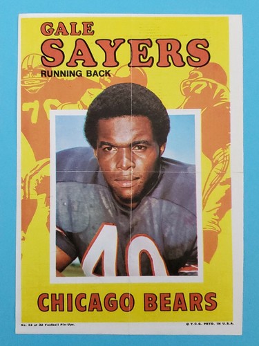Topps Pin-Ups 1971 Gale Sayers Chicago Bears #12 🙂 - Imagen 2 de 4