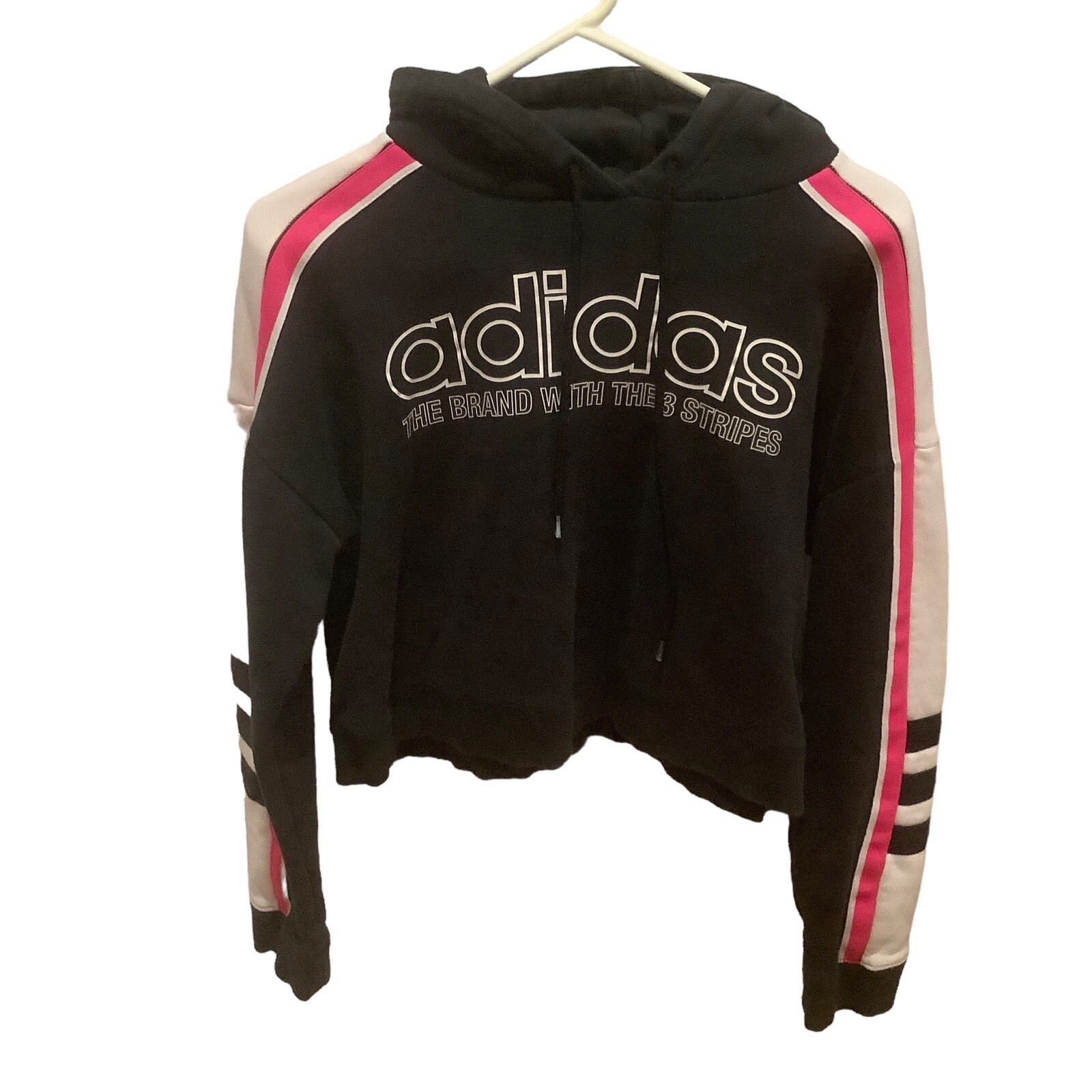 Adidas Originals Women’s Trefoil Racing Hoodie Cropped Retro Track Size S  thumbnail 9