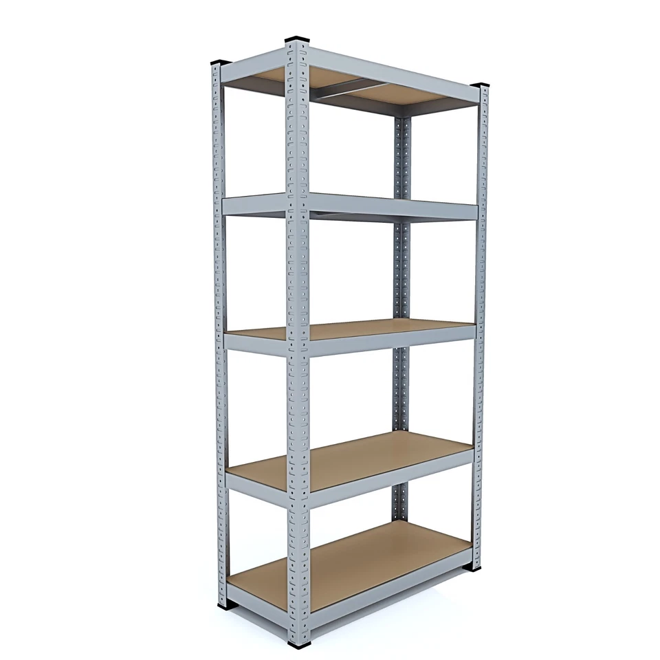 Scaffale 5 ripiani mensola metallo legno garage carichi pesanti 875 kg portata - Immagine 3 di 4