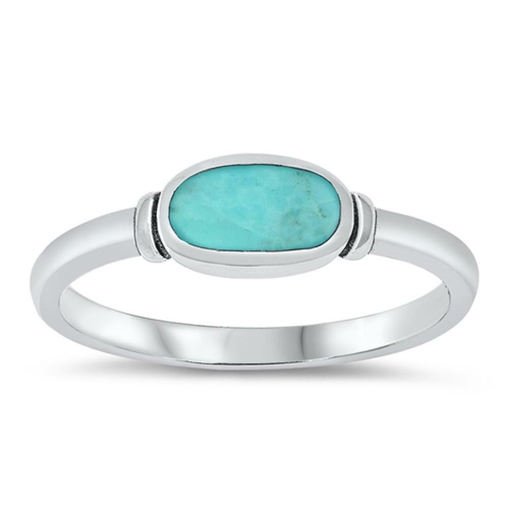 SILVER925 TURQUOISE UNIQUE RING/シルバー/リング Women's Simple Turquoise Unique Ring New .925 Sterling