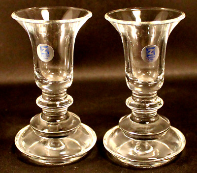 Schott Zwiesel Candle Holders w/ Stickers * Set of 2 * Germany EXCELLENT 4.5''
