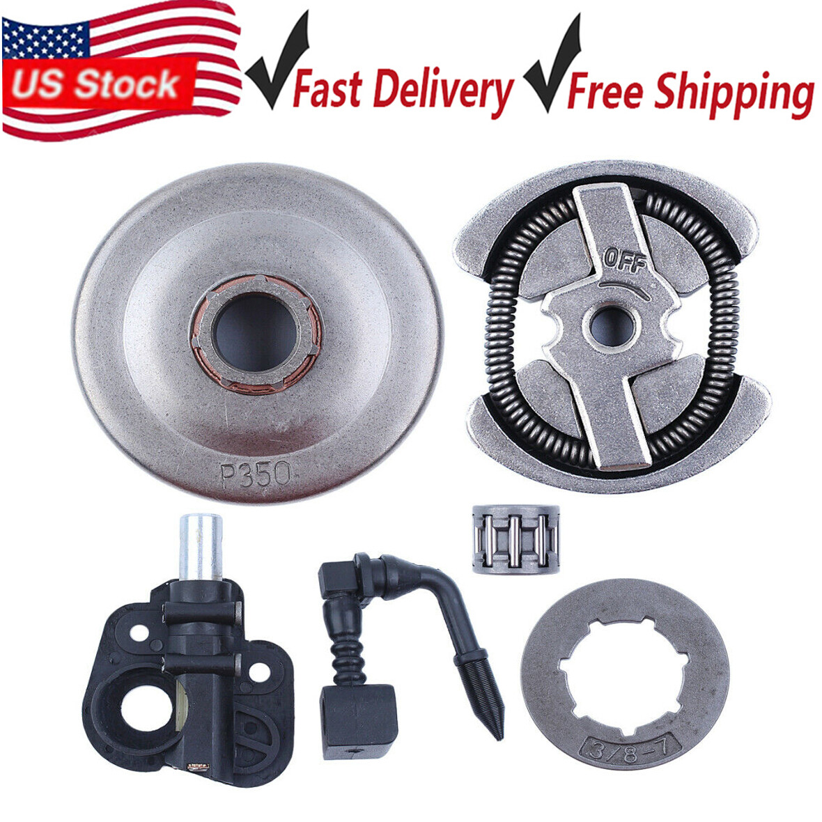 Poulan 1900 1950 1975 2050 Chainsaw Clutch Drum Oil Pump Needle Bearing Kit-image