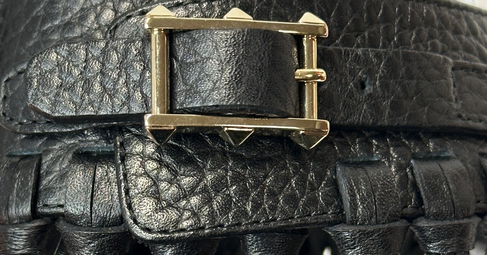 VALENTINO Garavani Calfskin C Rockee Fringe Pumps 37.5 7.5 US Black Ankle Wrap thumbnail 9