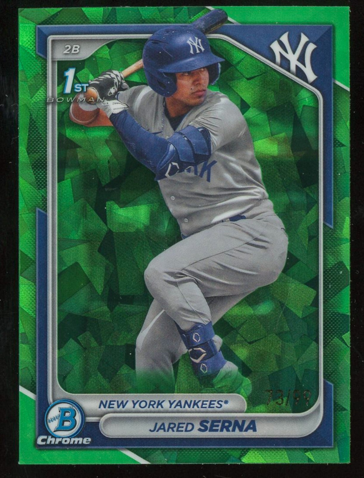 2024 Bowman Chrome Sapphire Jared Serna Green Refractor /99 1st Bowman #BCP-68