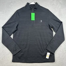 Izod Golf Pullover Mens Small Black Breathable UPF50 Water Resident Casual NEW 