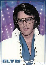 Elvis Presley Wearing Eye Glasses, Jumpsuit & Blue Shirt, The King --- Postcard 
