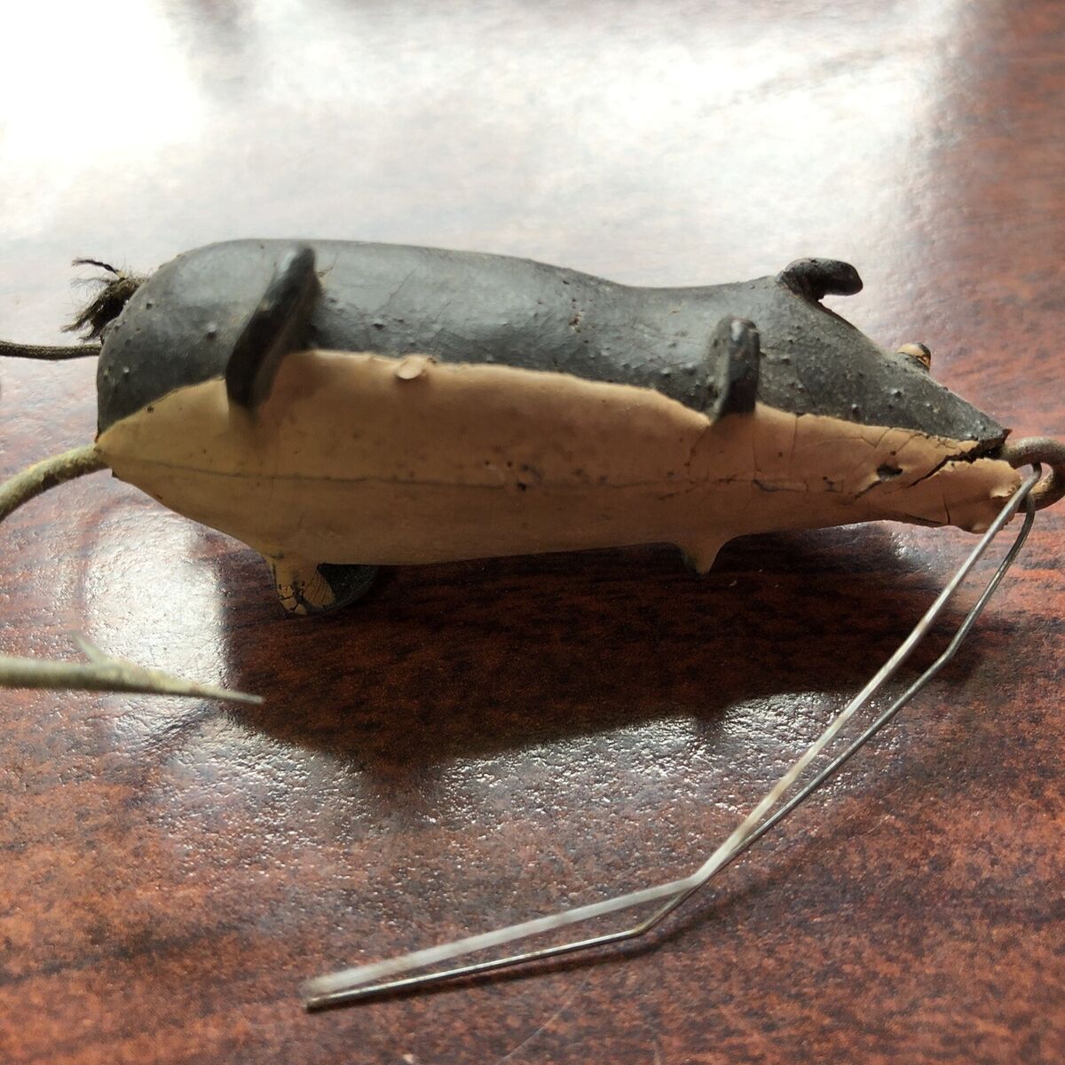 Vintage P&K Pachner & Koller Hard Rubber Swimming Mouse Weedless