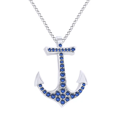 Sapphire anchor best sale necklace