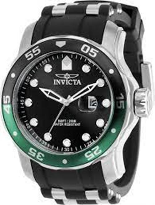 Invicta Men's 39104 Pro Diver Quartz 3 Hand Black Dial Sprite