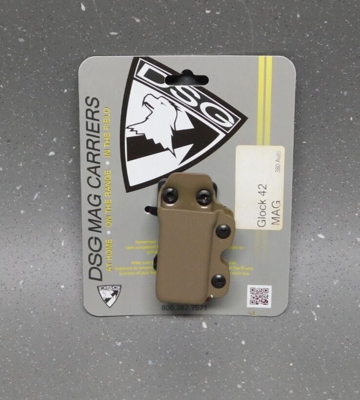 DSG Arms Tan Kydex IWB OWB Magazine Carrier for Glock 42 .380 Auto Mag Pouch