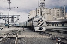 Amtrak (ex-BN) 9947 arriving at Portland Union Station, August 1971 5 x 7 Photo