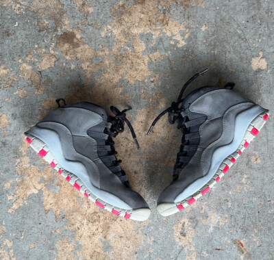 Jordan 10 Retro Rush Pink Dark Smoke Grey Size 5.5 Y Grade School