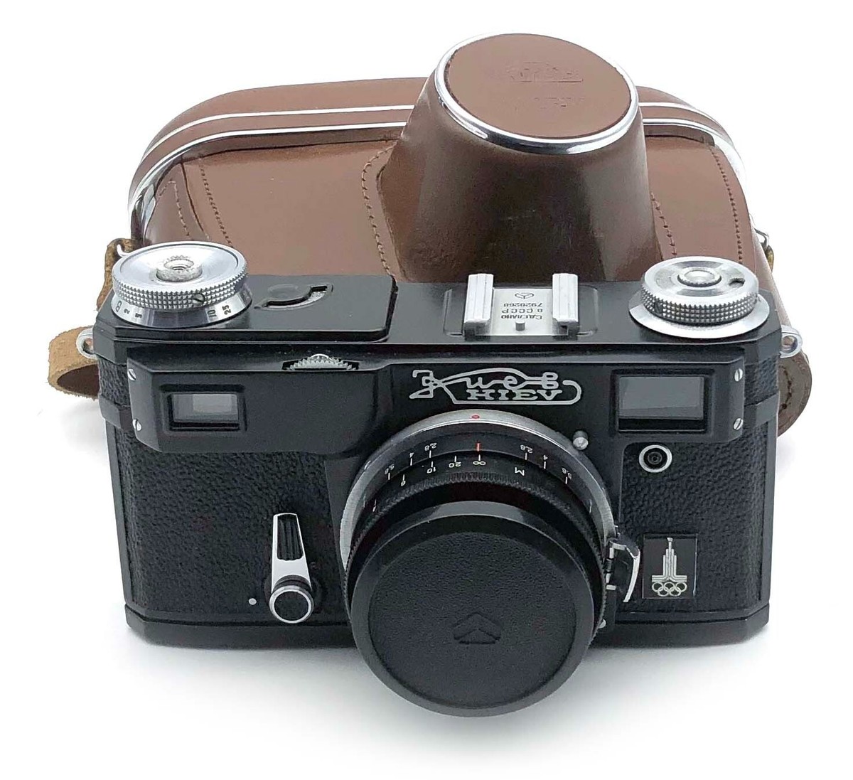 Soviet Contax copy Kiev 4A Olympiad 1980 BLACK camera w/ Jupiter