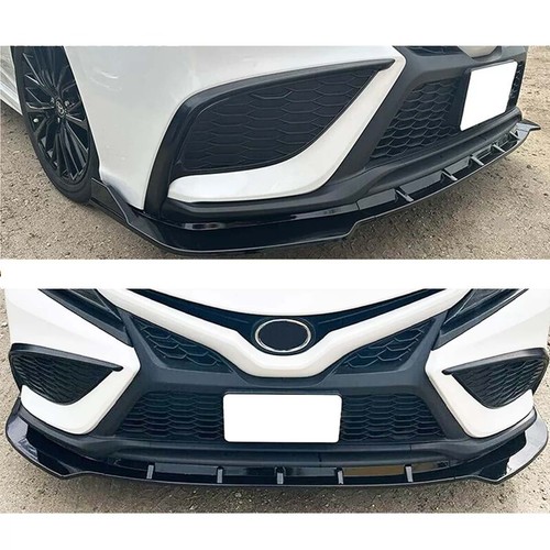 For Toyota Camry SE XSE 2021-24 Glossy Black V3 Style Front Bumper Lip Splitter - Foto 2 di 5