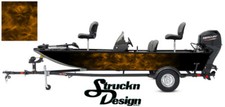  Smoke Skulls Orange Grunge Graphic Fishing Vinyl Bass Fish Decal Boat Kit Wrap