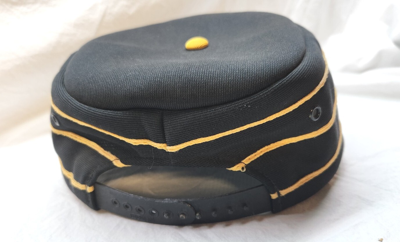 Vintage Pittsburgh Pirates Pillbox Hat Adult Adjustable Black Gold