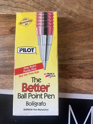 VTG 1 Dozen Box Pilot #BP-S BPS Fine Point Pen Red Ink Made in USA